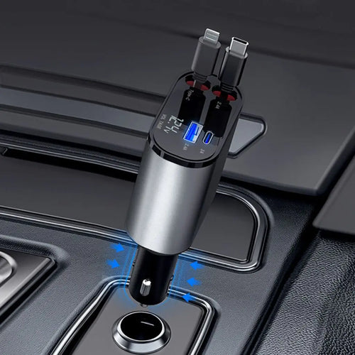 4 in 1 Retractable Car Charger