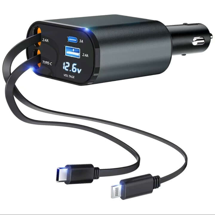 4 in 1 Retractable Car Charger